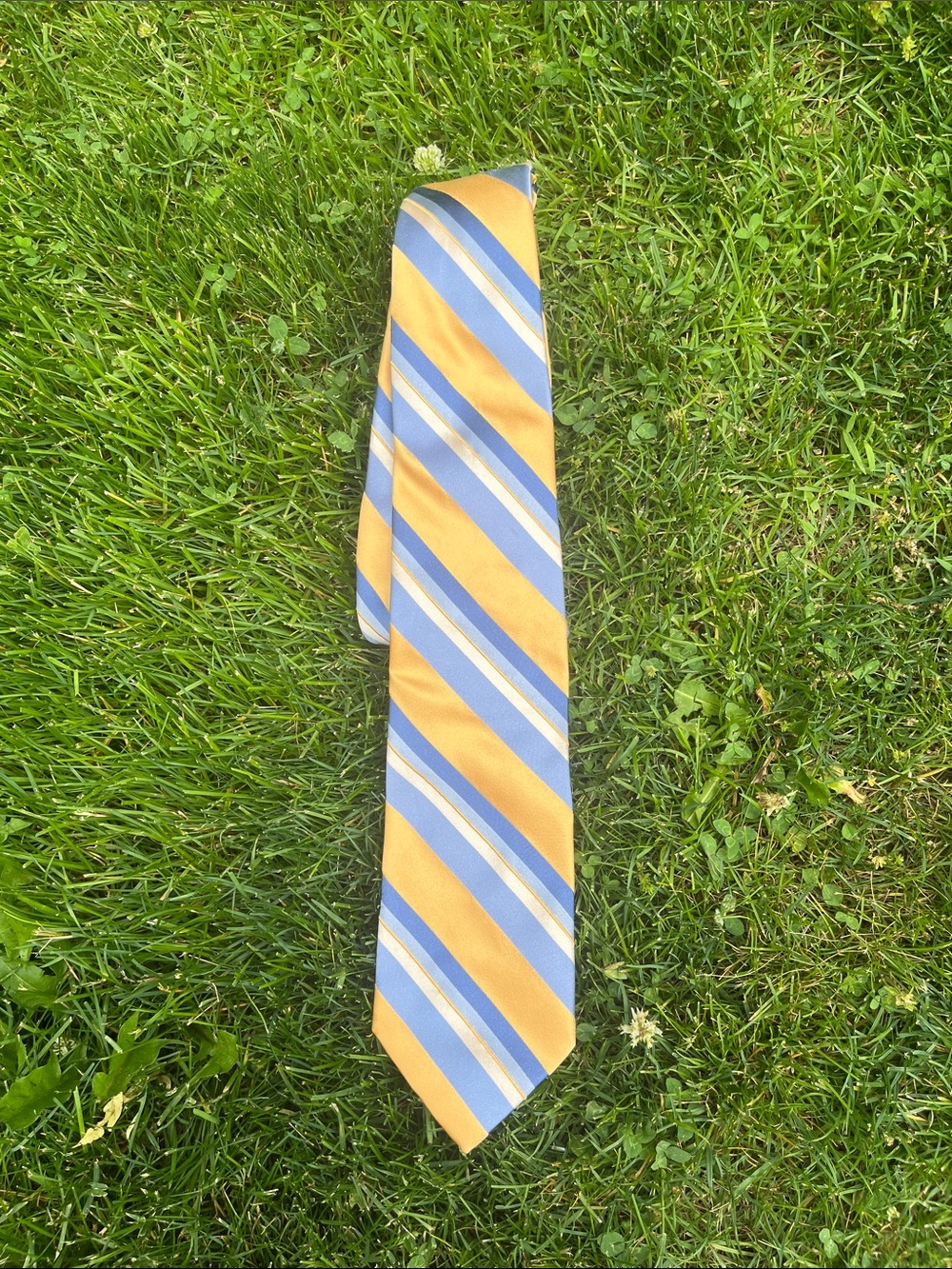 Valentino Yellow and Light Blue Men's Neck Tie